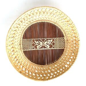 Wicker Rattan Butterfly Woven Basket Wall Hanging Read